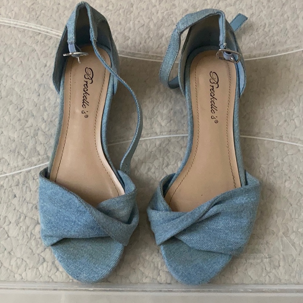 Blue Sandles with a wedge